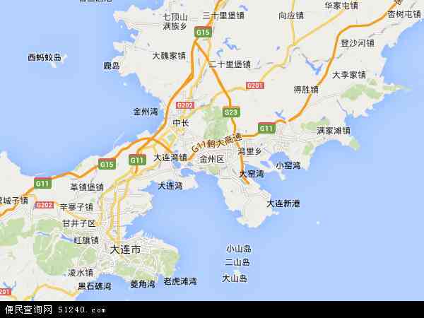 中国辽宁省大连市金州区地图(卫星地图)图片