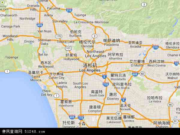 洛杉矶地图+-+洛杉矶卫星地图