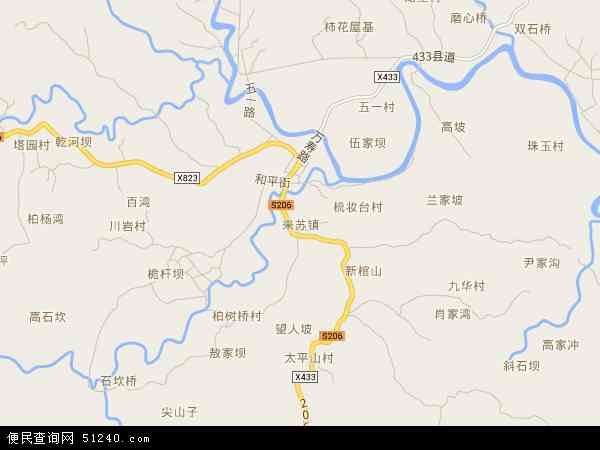 中国重庆市永川区来苏镇地图(卫星地图)图片
