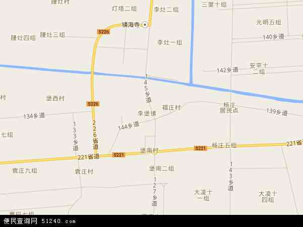 中国江苏省南通市海安县李堡镇地图(卫星地图)图片