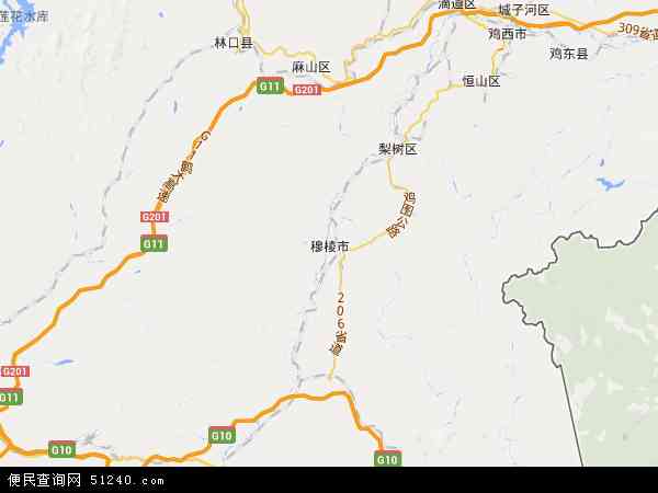 中国黑龙江省牡丹江市穆棱市地图(卫星地图)图片
