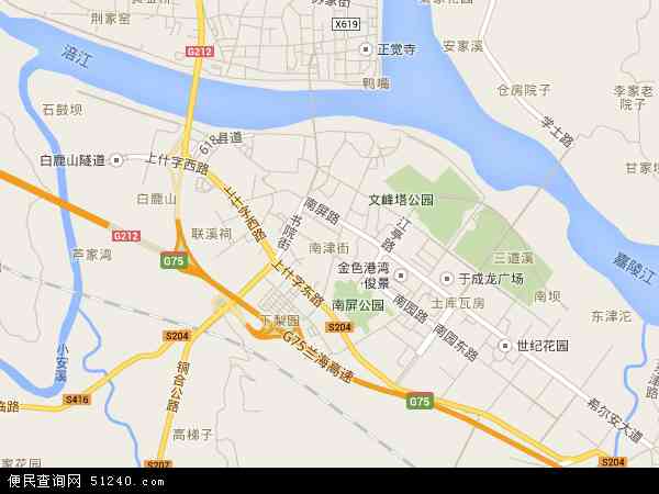 中国重庆市合川区南津街地图(卫星地图)图片