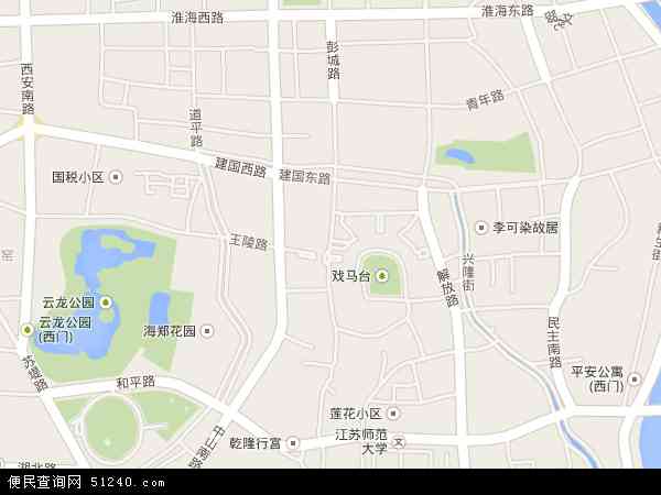 中国江苏省徐州市云龙区彭城地图(卫星地图)图片