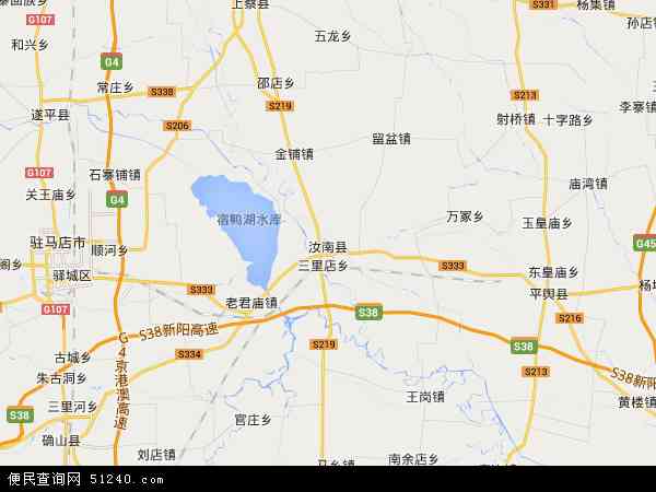 中国河南省驻马店市汝南县地图(卫星地图)图片