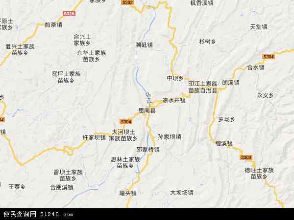 中国贵州省铜仁市思南县地图(卫星地图)图片