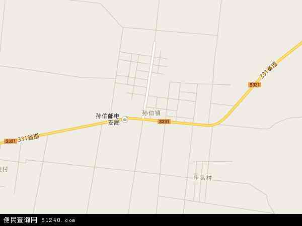 中国山东省泰安市肥城市孙伯镇地图(卫星地图)图片