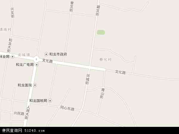 中国吉林省延边朝鲜族自治州和龙市文化地图(卫星地图)图片