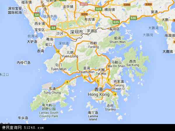 中国香港地图(卫星地图)图片