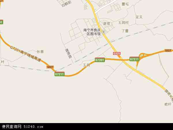 中国广西壮族自治区南宁市良庆区玉洞地图(卫星地图)