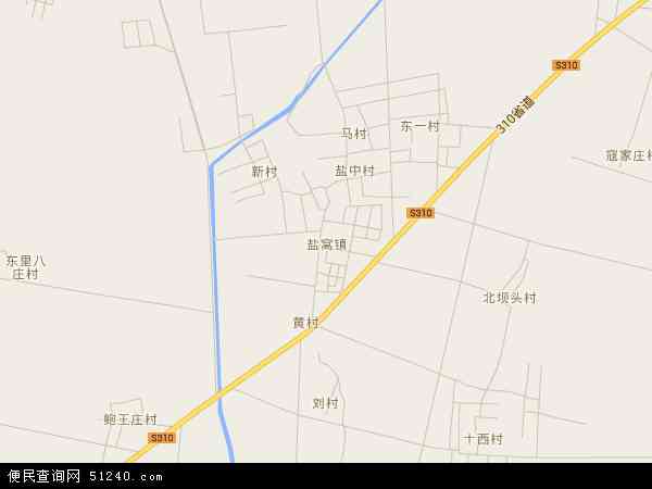 中国山东省东营市利津县盐窝镇地图(卫星地图)图片