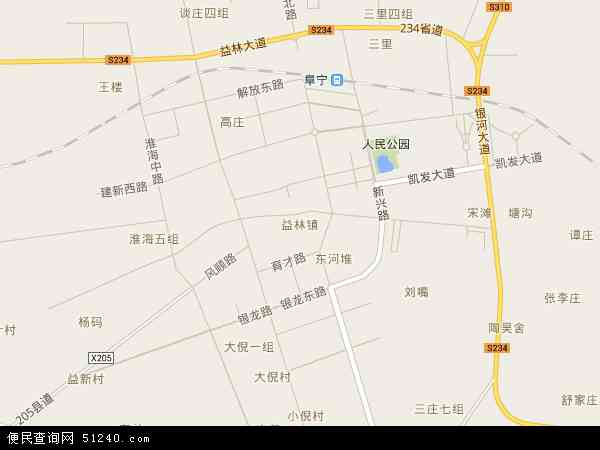 中国江苏省盐城市阜宁县益林镇地图(卫星地图)图片