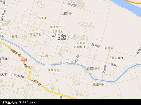中国甘肃省兰州市城关区雁南地图(卫星地图)图片
