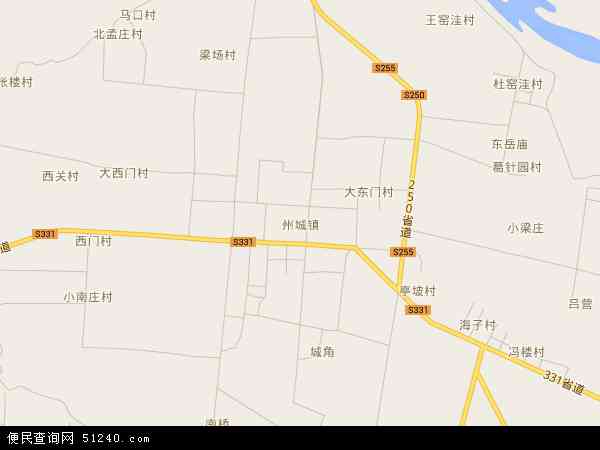 中国山东省泰安市东平县州城地图(卫星地图)图片