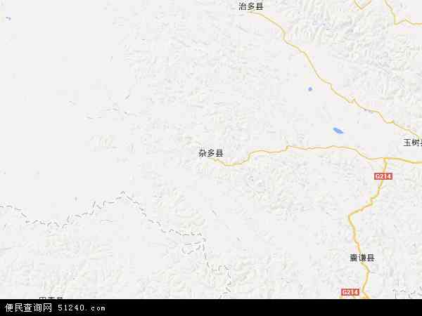 中国青海省玉树藏族自治州杂多县地图(卫星地