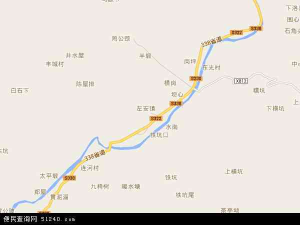 中国江西省吉安市遂川县左安镇地图(卫星地图)图片