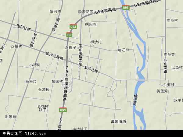 中国四川省德阳市旌阳区八角井地图(卫星地图)图片
