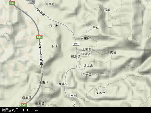 中国江西省吉安市遂川县碧洲镇地图(卫星地图)图片