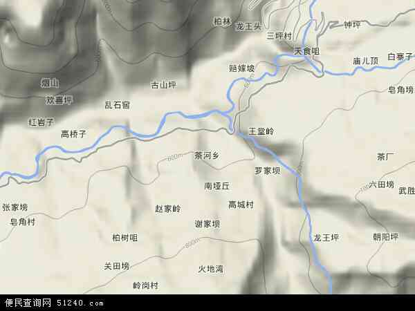 中国四川省达州市宣汉县茶河乡地图(卫星地图