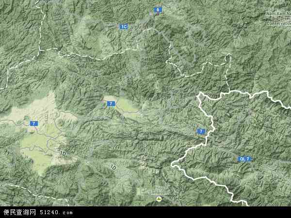 老挝川圹地图(卫星地图)