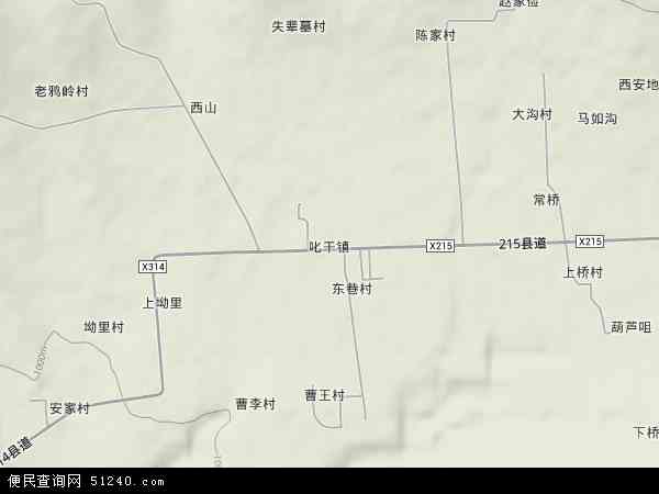 陕西省咸阳市礼泉县叱干镇地图(地图)