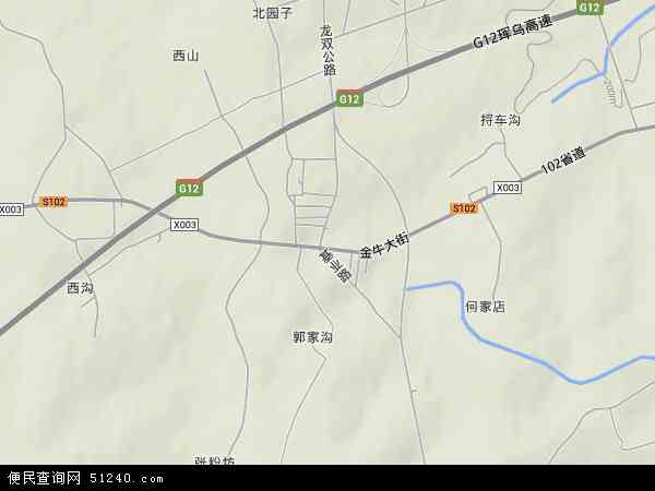 中国吉林省长春市二道区东湖镇地图(卫星地图)