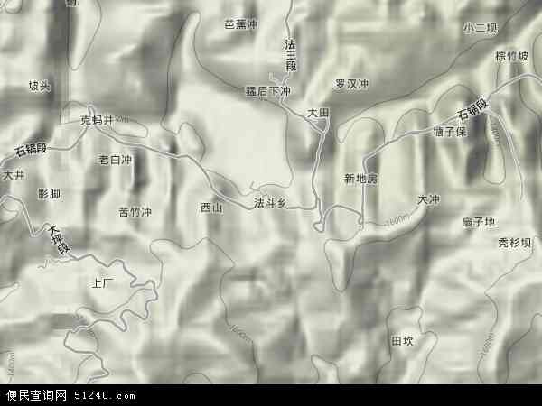 中国云南省文山壮族苗族自治州西畴县法斗乡地图(卫星地图)图片