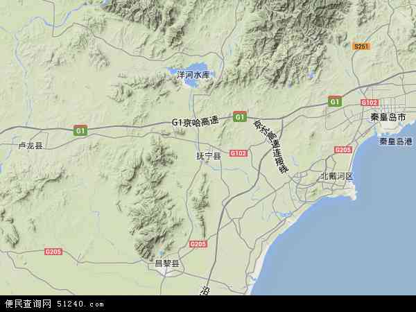 抚宁县地图 - 抚宁县卫星地图图片