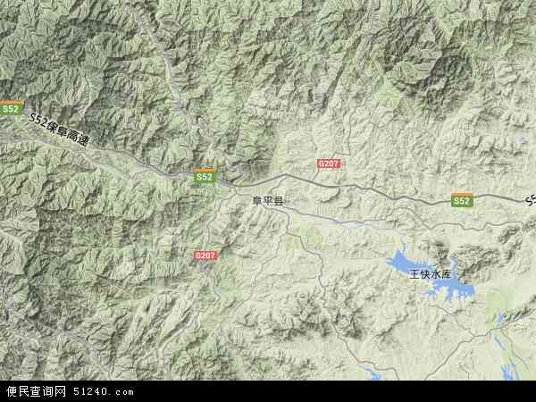 中国河北省保定市阜平县地图(卫星地图)图片