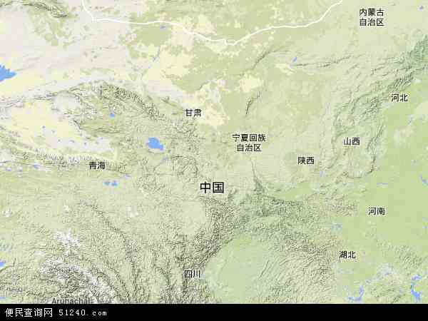 中国甘肃省地图(卫星地图)