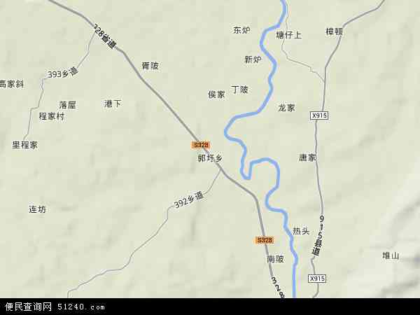 中国江西省抚州市崇仁县郭圩乡地图(卫星地图)图片