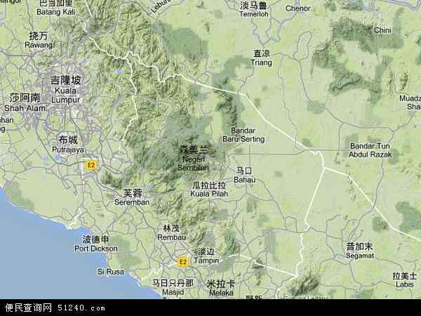 马来西亚森美兰瓜拉庇劳地图(卫星地图)图片