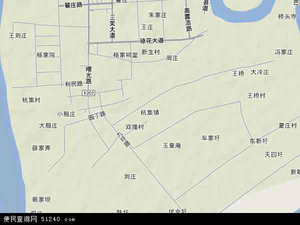 中国江苏省扬州市广陵区杭集镇地图(卫星地图)图片