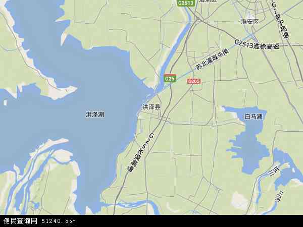 中国江苏省淮安市洪泽县地图(卫星地图)图片