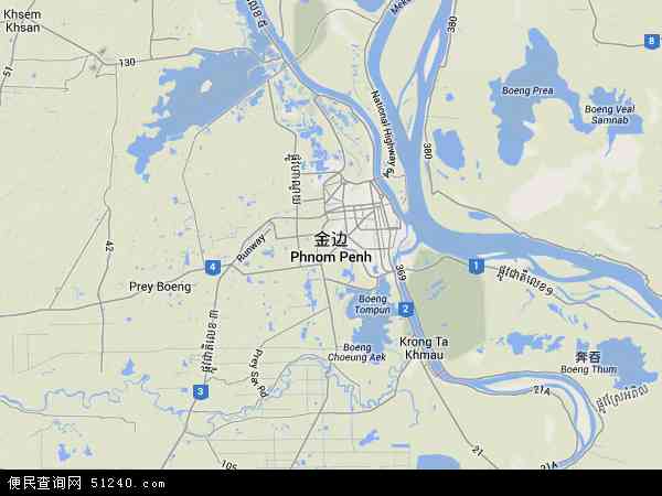 柬埔寨金边市地图(卫星地图)