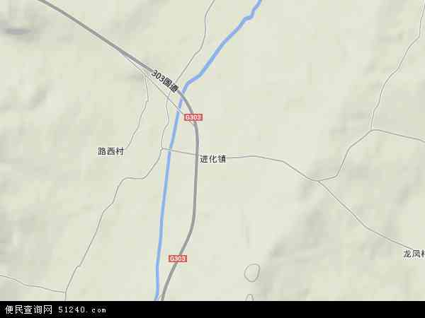 中国吉林省通化市梅河口市进化镇地图(卫星地图)图片