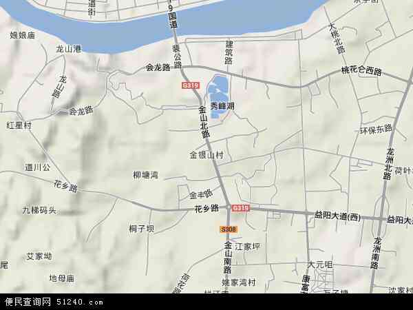 中国湖南省益阳市赫山区金银山地图(卫星地图)图片