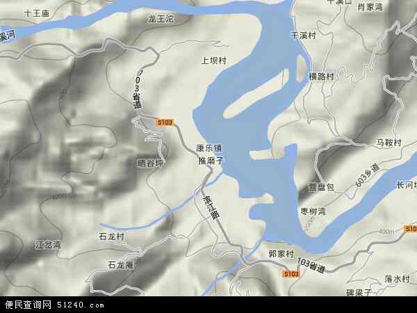 中国重庆市奉节县康乐镇地图(卫星地图)