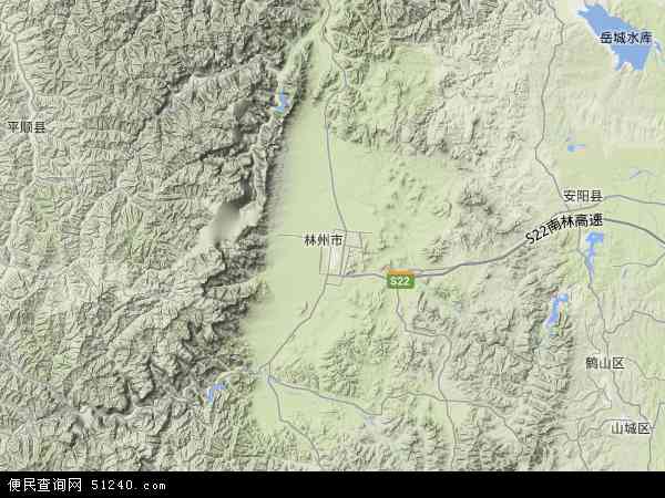 中国河南省安阳市林州市地图(卫星地图)