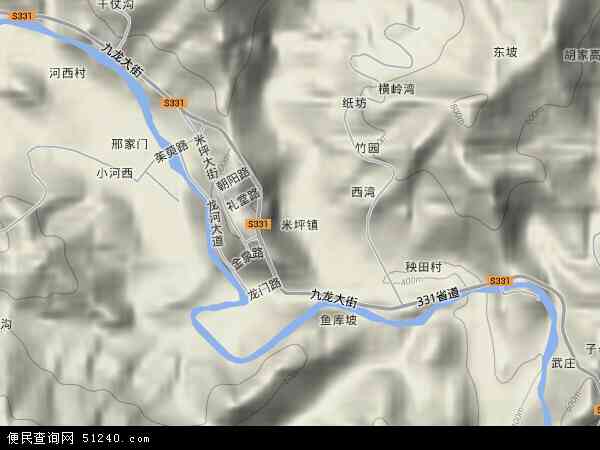 中国河南省南阳市西峡县米坪镇地图(卫星地图)
