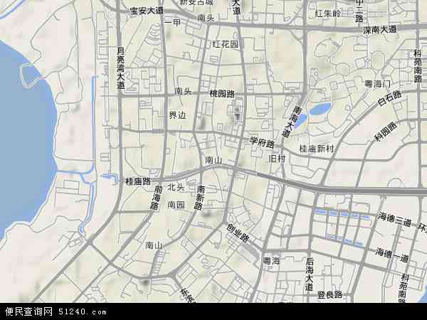 中国广东省深圳市南山区南山地图(卫星地图)