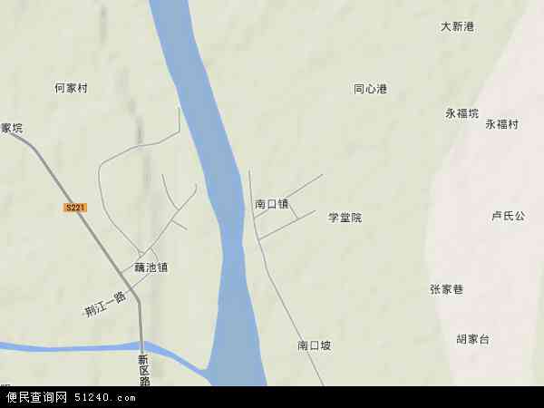 中国湖北省荆州市石首市南口镇地图(卫星地图)图片