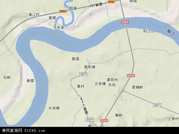 中国广西壮族自治区南宁市横县那阳镇地图(卫星地图)