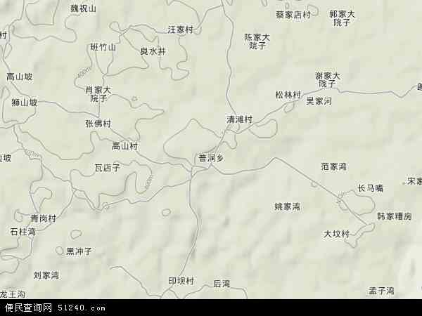 中国四川省内江市隆昌县普润乡地图(卫星地图)图片