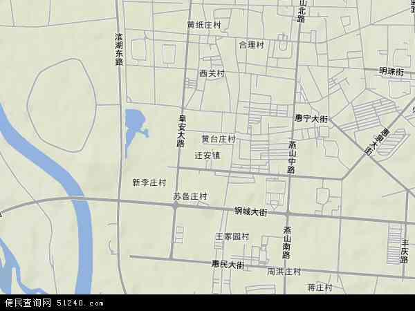 中国河北省唐山市迁安市迁安镇地图(卫星地图)图片