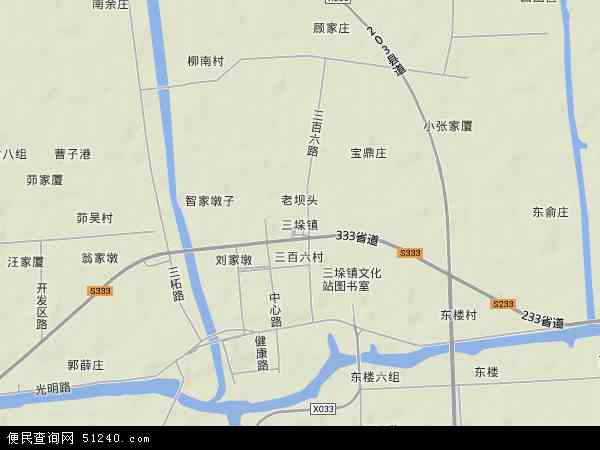 中国江苏省扬州市高邮市三垛镇地图(卫星地图)图片