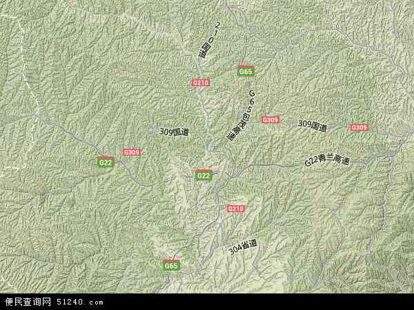 中国陕西省延安市富县寺仙镇地图(卫星地图)