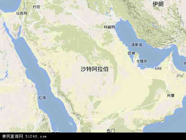 沙特阿拉伯地图 - 沙特阿拉伯卫星地图 - 沙特阿
