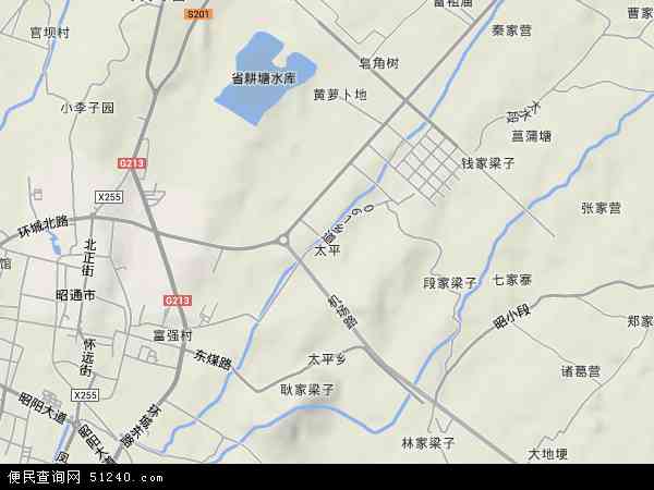 中国云南省昭通市昭阳区太平地图(卫星地图)图片