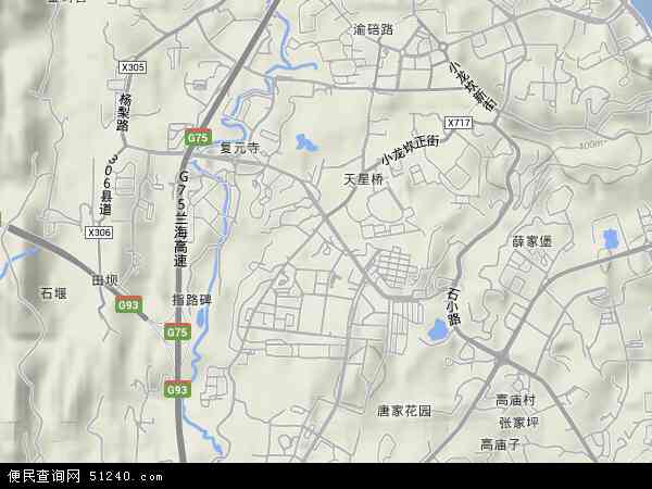 中国重庆市沙坪坝区覃家岗地图(卫星地图)图片