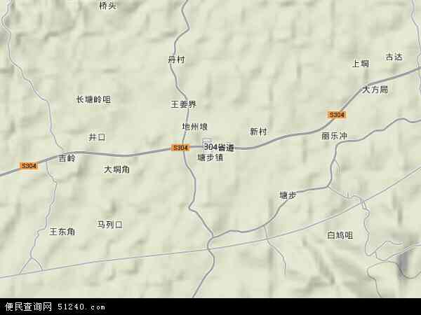 中国广西壮族自治区梧州市藤县塘步镇地图(卫星地图)图片
